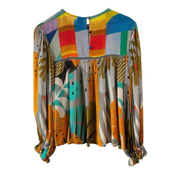 Bl^nk London Anthropologie Miranda Peasant Blouse Extra Small Oversized Balloon - Picture 11 of 12